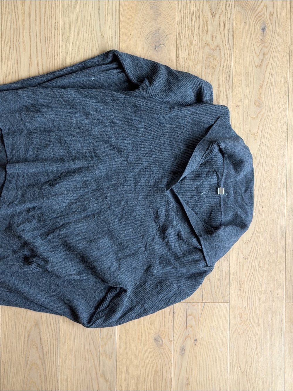 Ribbed Long-Sleeve Polo Sweater